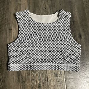 Women’s Mono B Sports Bra Black White Medium, Padding With Cut Out Back